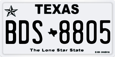 TX license plate BDS8805