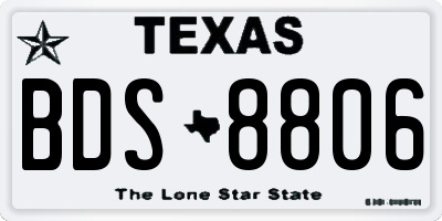 TX license plate BDS8806