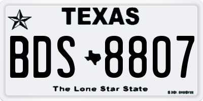 TX license plate BDS8807