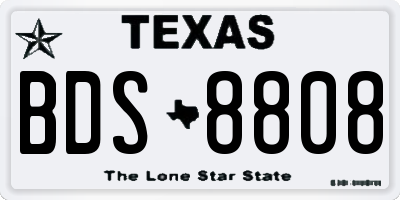 TX license plate BDS8808