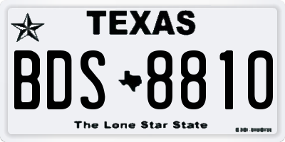 TX license plate BDS8810