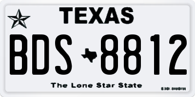 TX license plate BDS8812