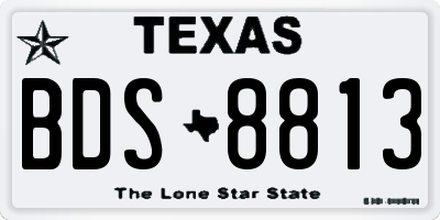 TX license plate BDS8813