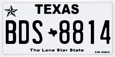TX license plate BDS8814
