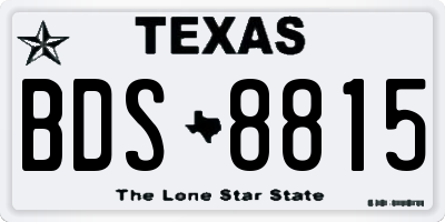 TX license plate BDS8815