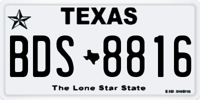 TX license plate BDS8816