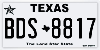 TX license plate BDS8817