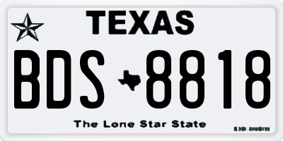 TX license plate BDS8818