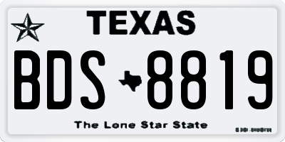 TX license plate BDS8819