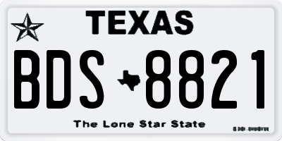 TX license plate BDS8821