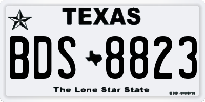 TX license plate BDS8823