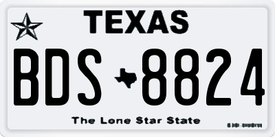TX license plate BDS8824