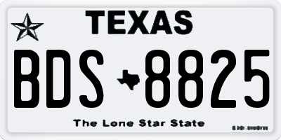 TX license plate BDS8825