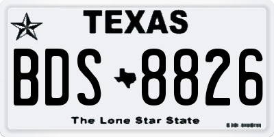 TX license plate BDS8826