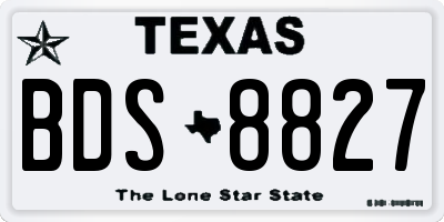 TX license plate BDS8827