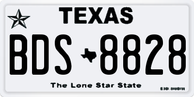 TX license plate BDS8828