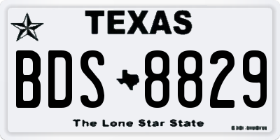 TX license plate BDS8829