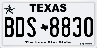 TX license plate BDS8830