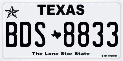 TX license plate BDS8833