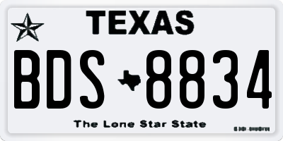 TX license plate BDS8834