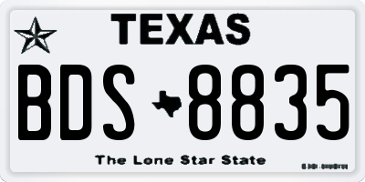 TX license plate BDS8835