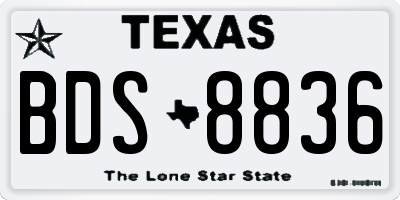 TX license plate BDS8836