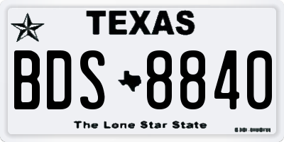 TX license plate BDS8840