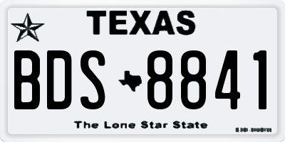 TX license plate BDS8841