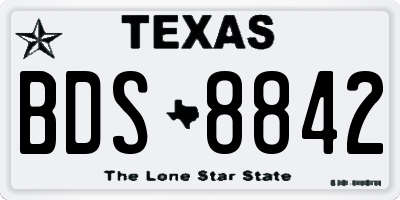 TX license plate BDS8842