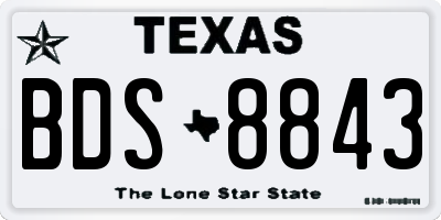 TX license plate BDS8843