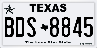 TX license plate BDS8845