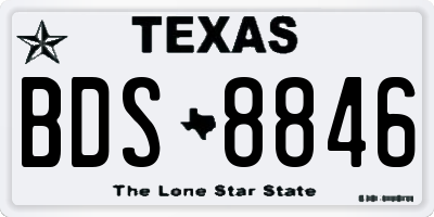 TX license plate BDS8846