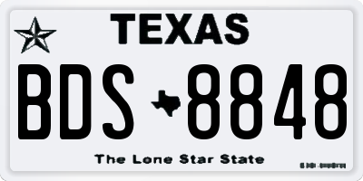 TX license plate BDS8848
