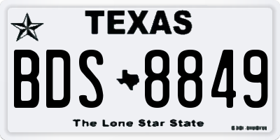TX license plate BDS8849