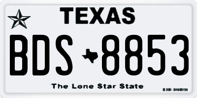 TX license plate BDS8853