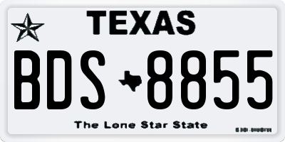 TX license plate BDS8855