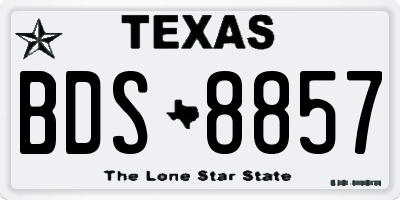TX license plate BDS8857