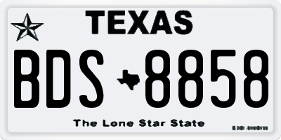 TX license plate BDS8858