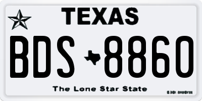 TX license plate BDS8860
