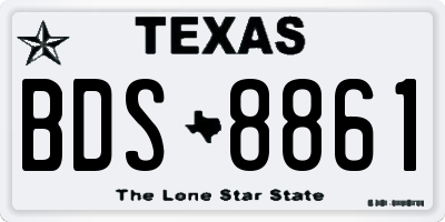 TX license plate BDS8861