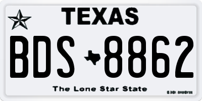 TX license plate BDS8862