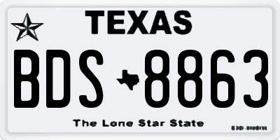 TX license plate BDS8863