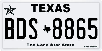 TX license plate BDS8865