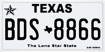TX license plate BDS8866