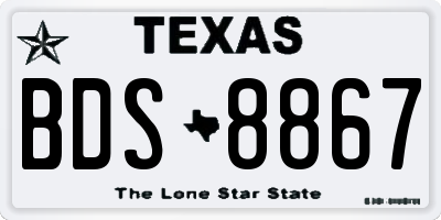 TX license plate BDS8867