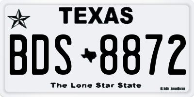 TX license plate BDS8872