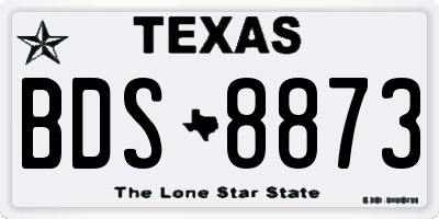 TX license plate BDS8873