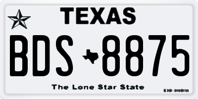 TX license plate BDS8875