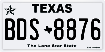 TX license plate BDS8876