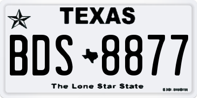 TX license plate BDS8877